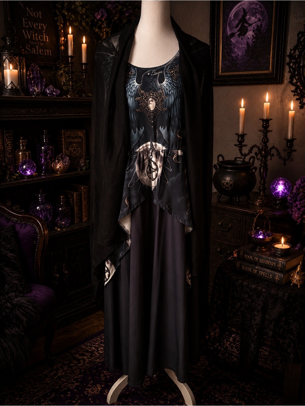Gothic Witchy Maxi Dress - Picture 2 of 5